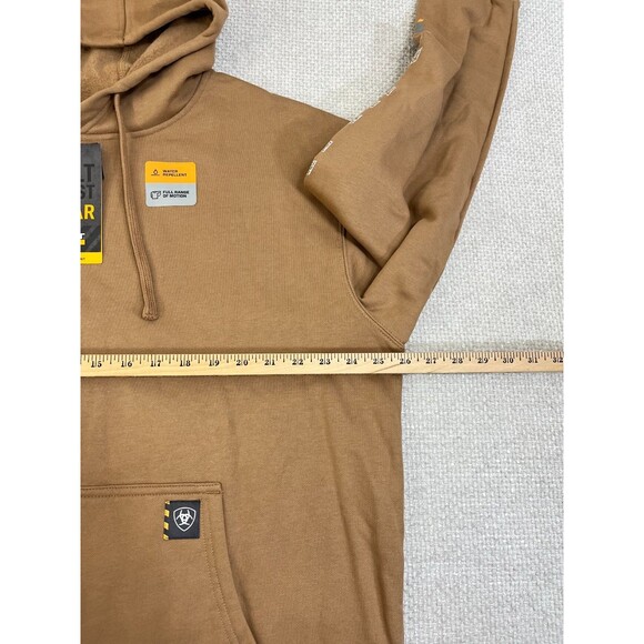 NEW Ariat Rebar Roughneck Hoodie Men's XL Brown Skull Hardhat Water Resistant - Picture 9 of 12